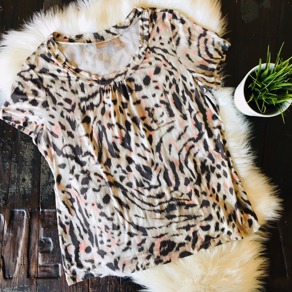 Chico's Tops - CHICO'S Animal Print Top Short-Sleeve 2 MEDIUM EUC